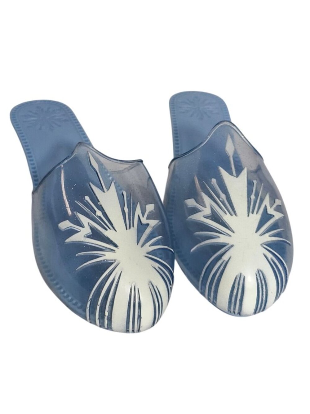Girls Disney Frozen 2 Anna Travel Shoes Blue Glitter Slip-On Snowflake Design